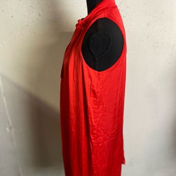 # 135 MANGO Poppy Satin Bow Neck Halter Mini Dress - Picture 4 of 8